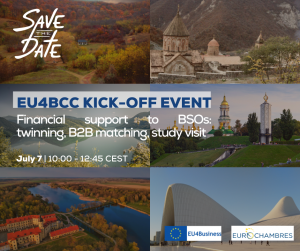 Post Facebook-Linkedin EU4BCC Kick-off event Financial support to BSOs twinning, B2B matching, study visits